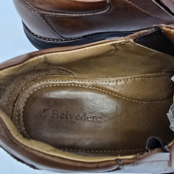 Studio Belvedere Shoe Men’s 10 D Brown Torino Leather Loafers Casual Dress - Picture 5 of 9